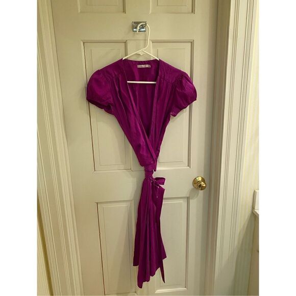 Calypso St. Barth Julia Wrap Dress Pink XS 100% Silk - Picture 2 of 5